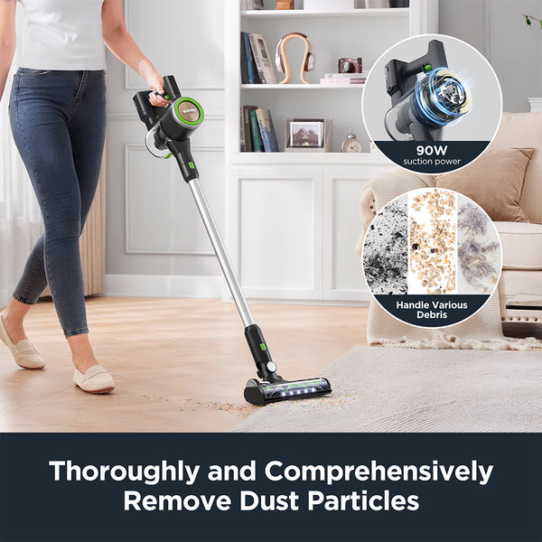 RapidClean Ultra NEC370GR – Cordless Stick Vacuum with LED & Long Run-Time
