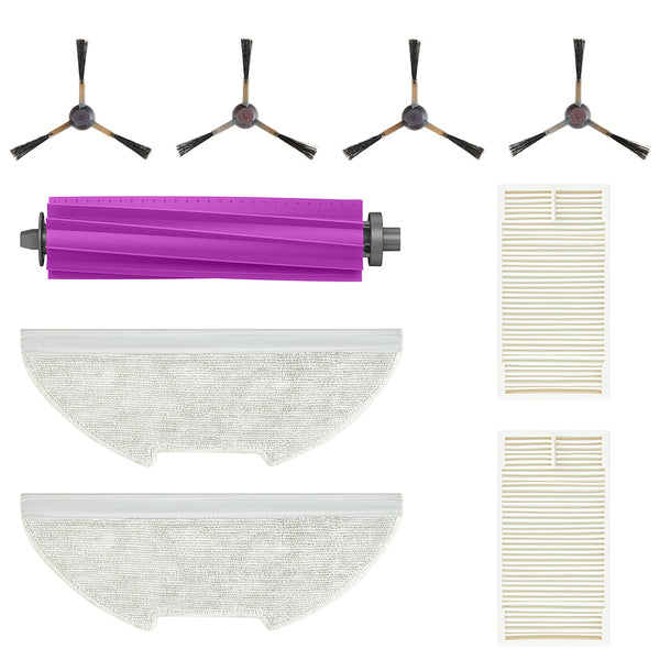 Eureka Authentic Replacement Parts Accessories Compatible for E20 Plus Robot Vacuum Cleaner, Replacement Kit Include: 1 Roller Brush + 2 HEPA Filter + 4 Edge-Sweeping Brush + 2 Mop Pad